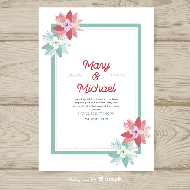 Plantilla de invitación de bodas