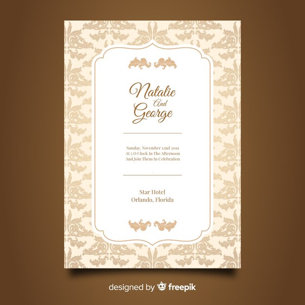 Plantilla de invitación de bodas