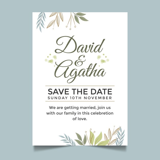 Plantilla de invitación de celebración de boda