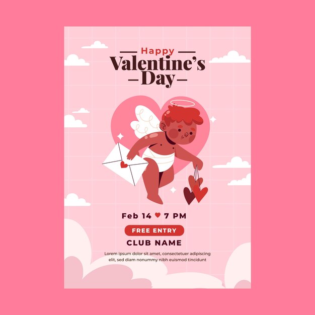 plantilla de invitación para la celebración del día de San Valentín