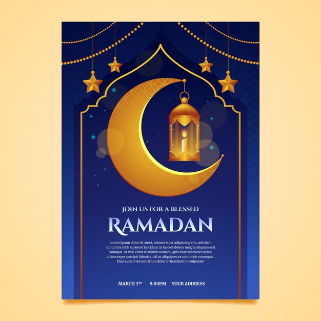 Plantilla de invitación para la celebración del ramadán islámico