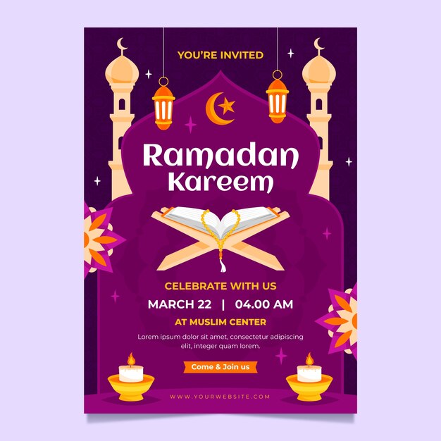 Plantilla de invitación para la celebración del ramadán islámico