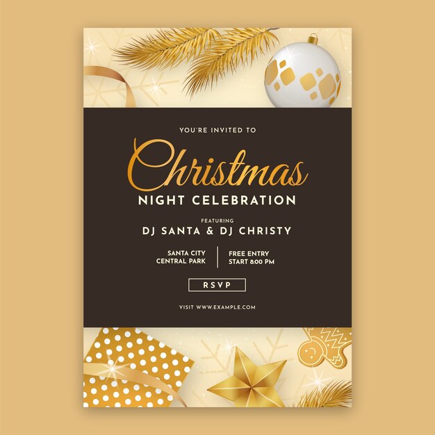 Plantilla de invitación para la celebración de la temporada navideña