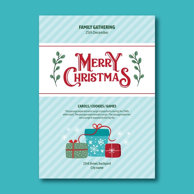 Plantilla de invitación para la celebración de la temporada navideña