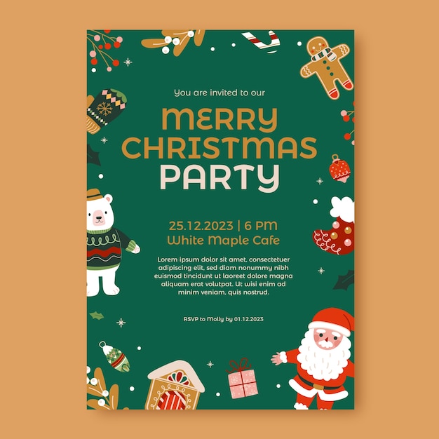 plantilla de invitación para la celebración de la temporada navideña