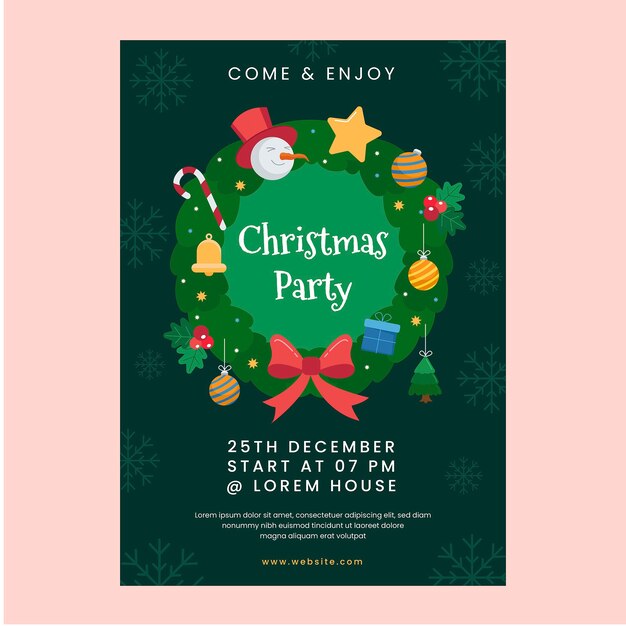 Plantilla de invitación para la celebración de la temporada navideña.
