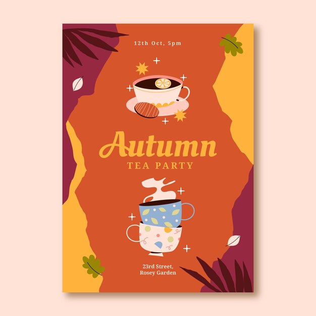 Plantilla de invitación para la celebración de la temporada de otoño