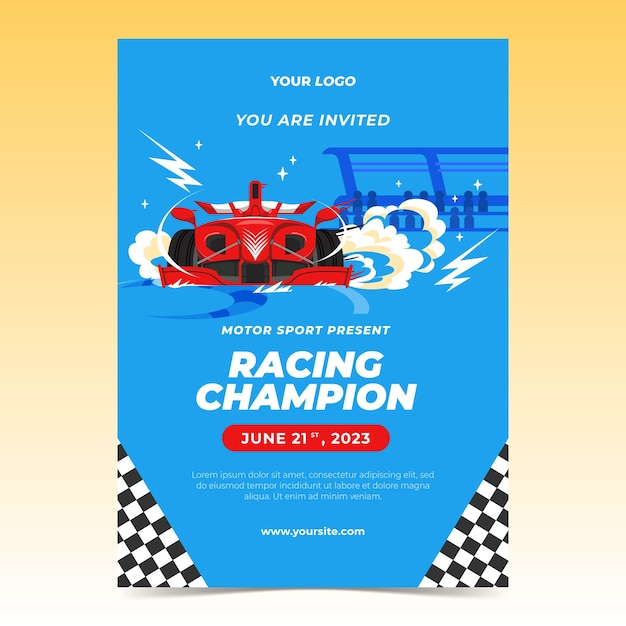 Vector gratuito plantilla de invitación de competición de carreras