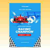 Vector gratuito plantilla de invitación de competición de carreras