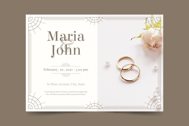 Plantilla de invitación de compromiso con foto