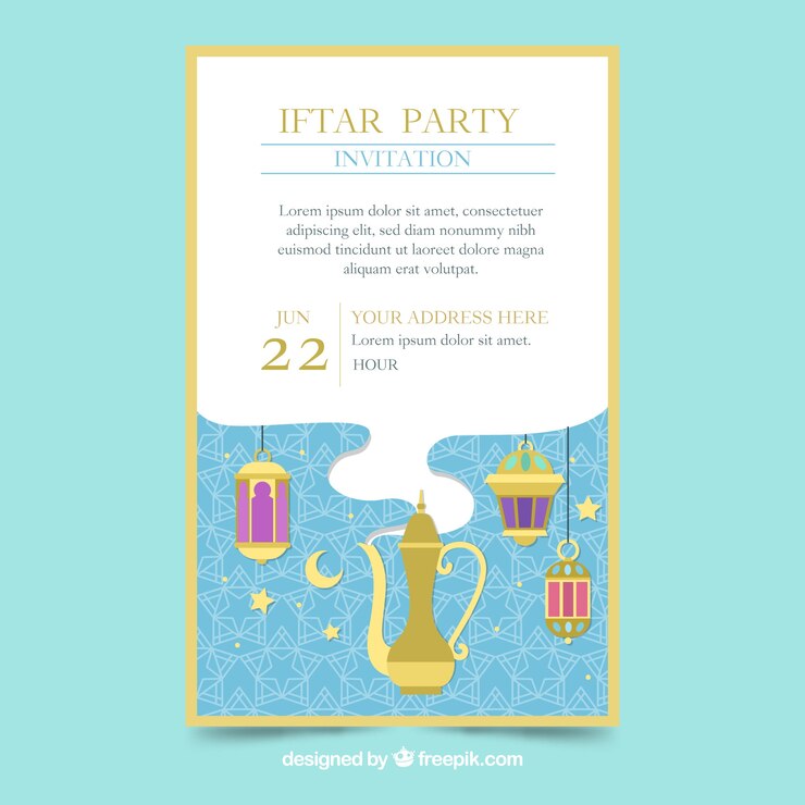 Vector gratuito plantilla de invitación creativa iftar