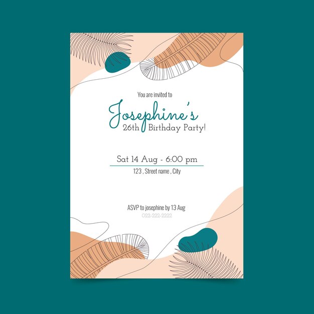 Plantilla de invitación de cumpleaños boho