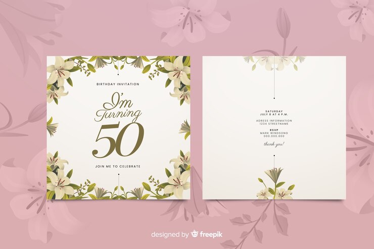 Vector gratuito plantilla de invitación de cumpleaños floral