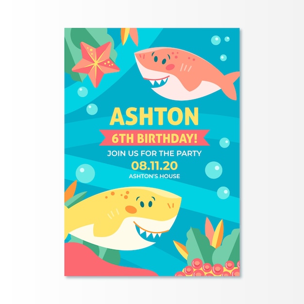 Plantilla de invitación de cumpleaños para niños coloridos