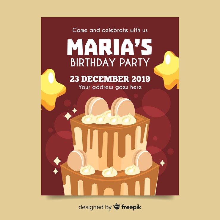 Vector gratuito plantilla de invitación de cumpleaños para niños