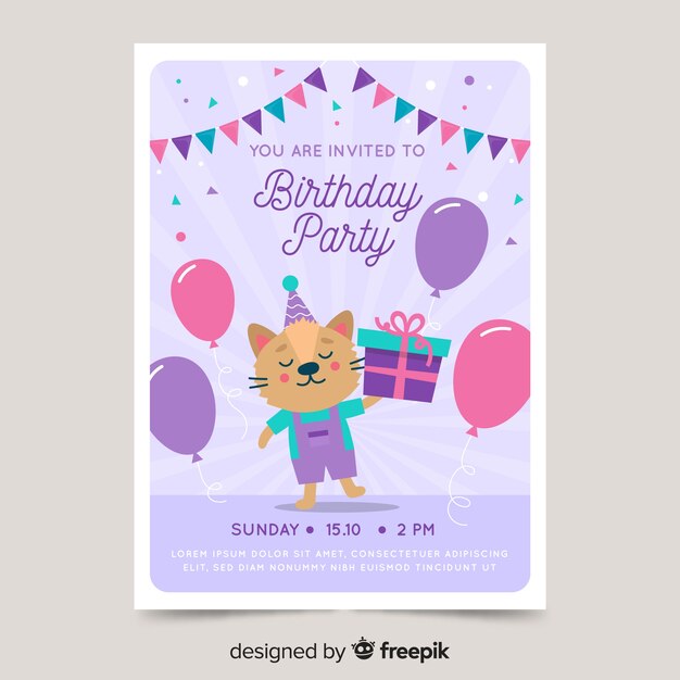 Plantilla de invitación de cumpleaños para niños