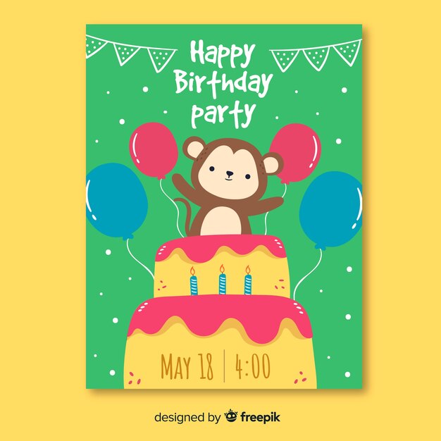 Plantilla de invitación de cumpleaños para niños