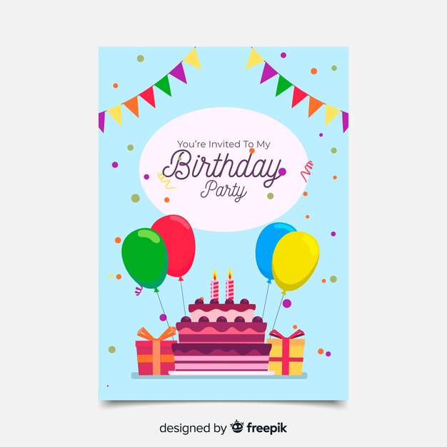 Plantilla de invitación de cumpleaños para niños