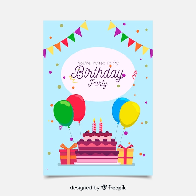 Plantilla de invitación de cumpleaños para niños