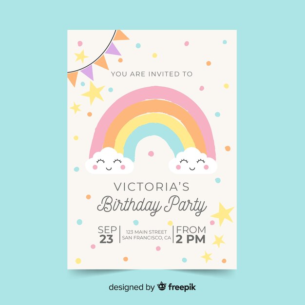 Plantilla de invitación de cumpleaños para niños