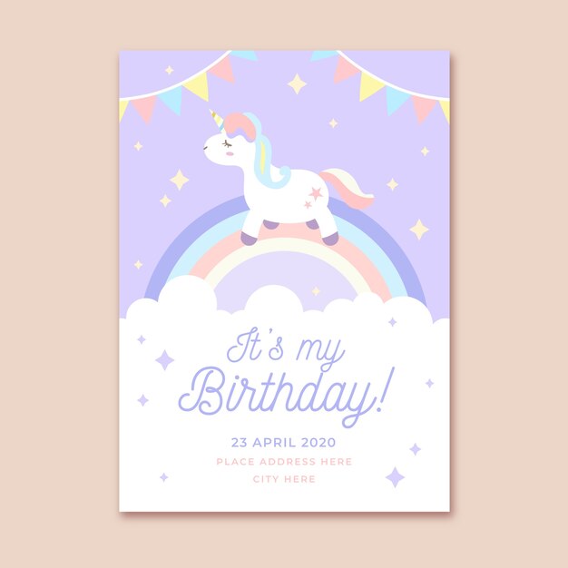 Plantilla de invitación de cumpleaños para niños