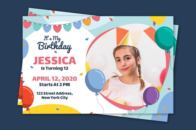 Plantilla de invitación de cumpleaños para niños
