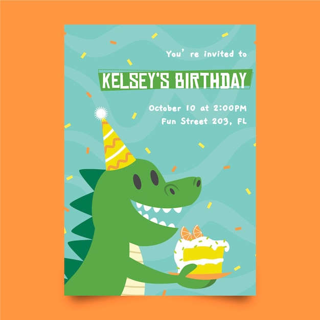 Plantilla de invitación de cumpleaños para niños