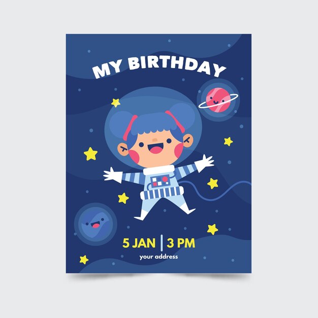 Plantilla de invitación de cumpleaños para niños