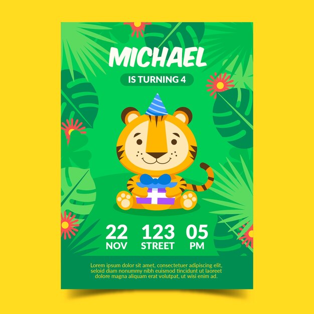 Plantilla de invitación de cumpleaños para niños