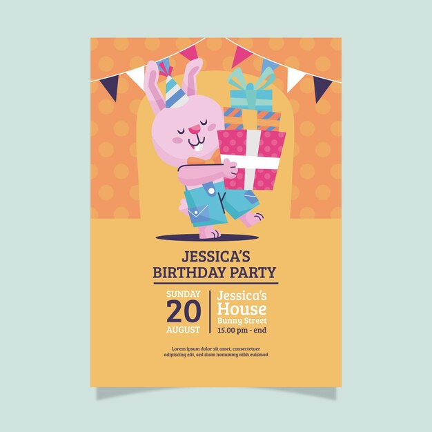 Plantilla de invitación de cumpleaños para niños