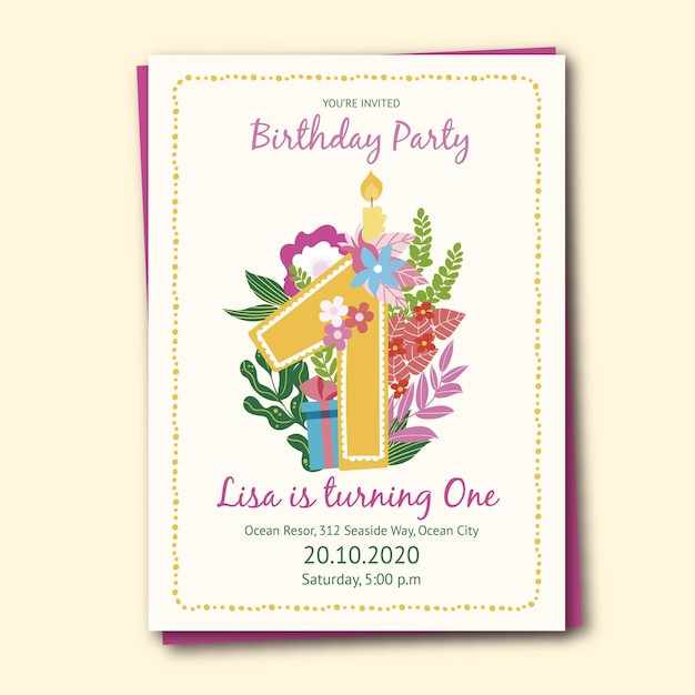 Plantilla de invitación de cumpleaños para niños