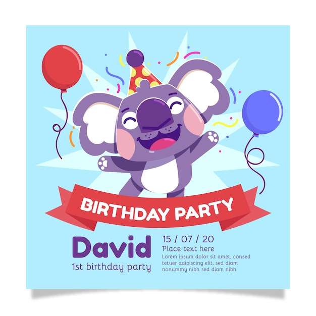 Plantilla de invitación de cumpleaños para niños