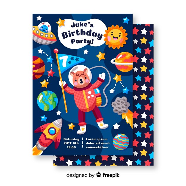 Plantilla de invitación de cumpleaños para niños