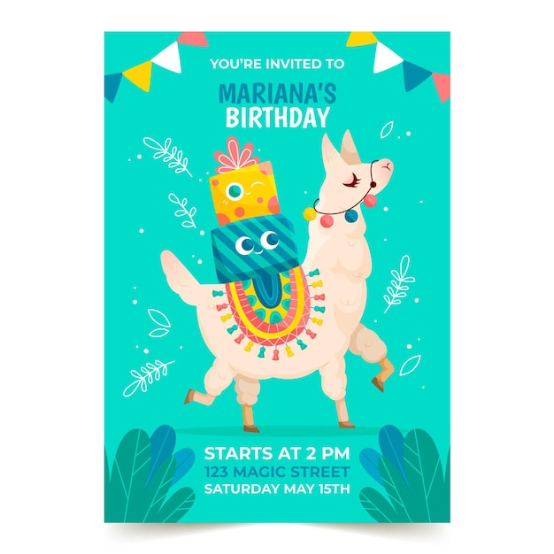 Plantilla de invitación de cumpleaños para niños