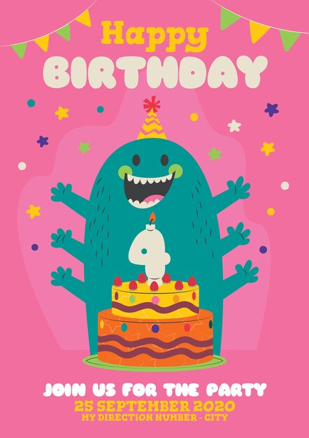 Plantilla de invitación de cumpleaños para niños
