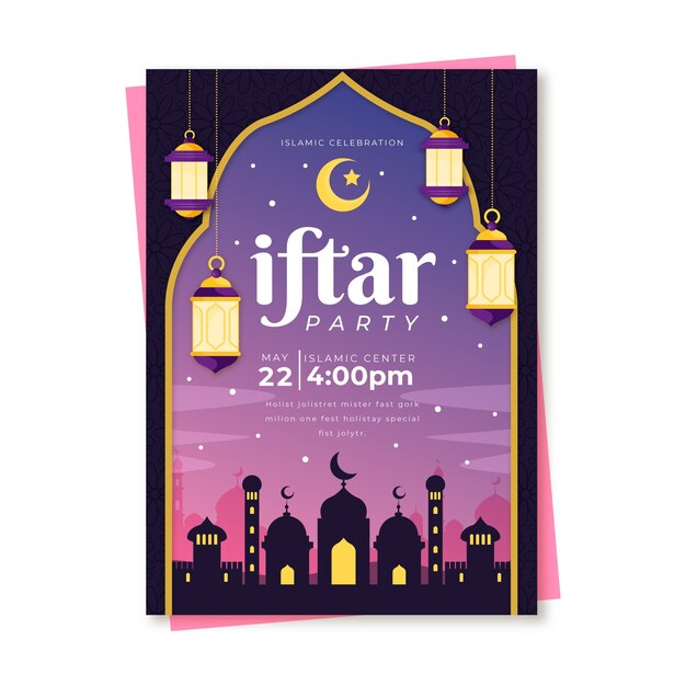Plantilla de invitación para el día de iftar
