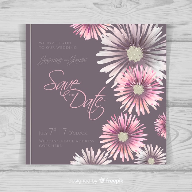 Plantilla de invitación elegante de boda