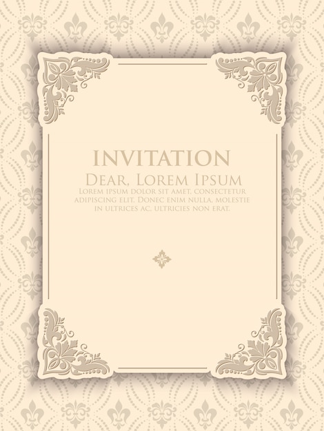 plantilla de invitación elegante vintage