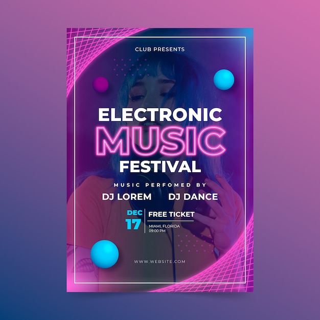 Plantilla de invitación de evento de música electrónica