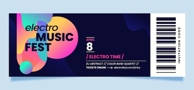 Plantilla de invitación de festival de música degradada
