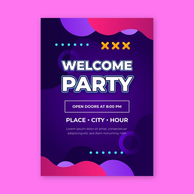 Plantilla de invitación de fiesta de bienvenida degradada