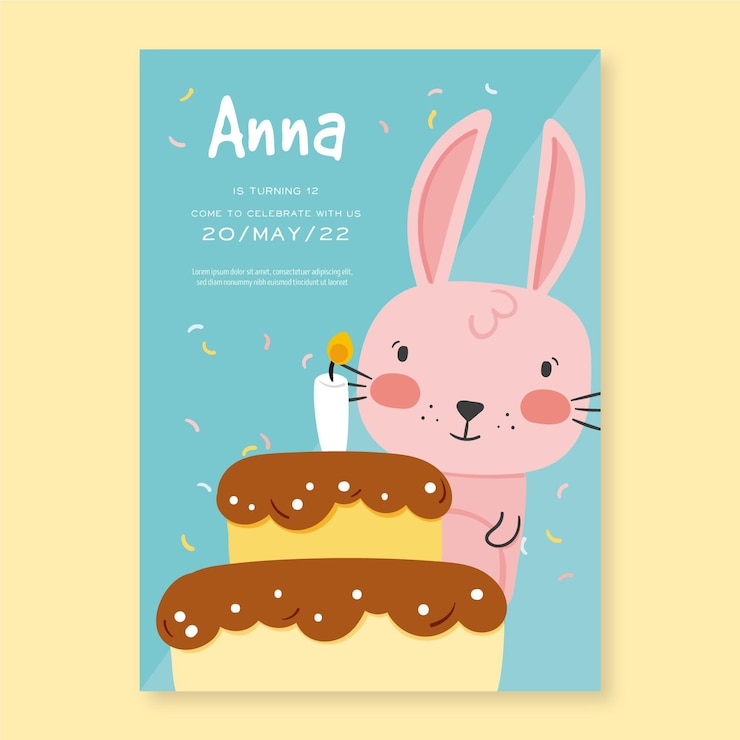 Vector gratuito plantilla de invitación de fiesta de cumpleaños para niños