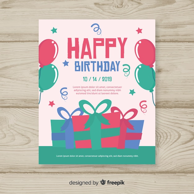 Plantilla de invitación a fiesta de cumpleaños