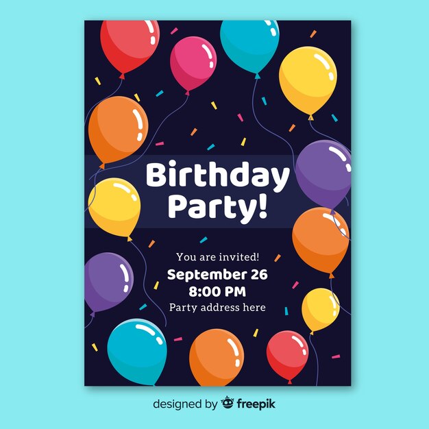 Plantilla de invitación a fiesta de cumpleaños