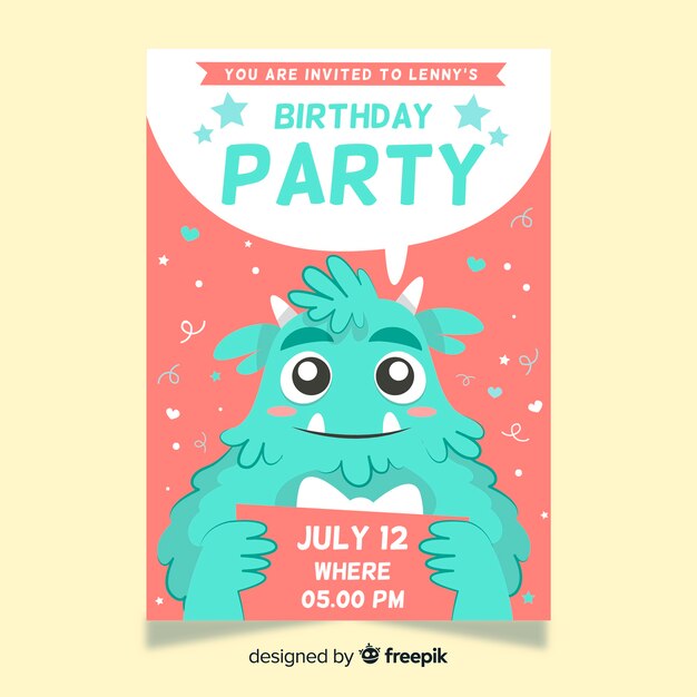 Plantilla de invitación de fiesta de cumpleaños
