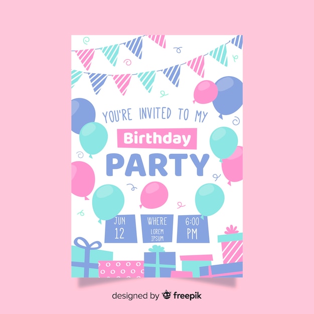 Plantilla de invitación de fiesta de cumpleaños