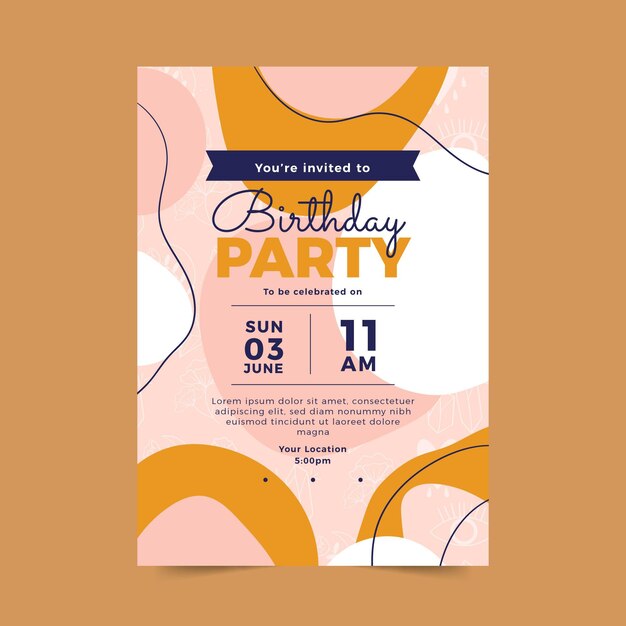 Plantilla de invitación de fiesta de cumpleaños