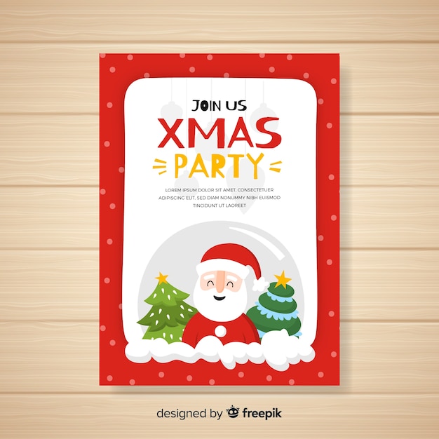 Vector gratuito plantilla de invitación de fiesta de navidad