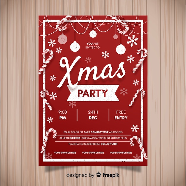 Plantilla de invitación de fiesta de navidad