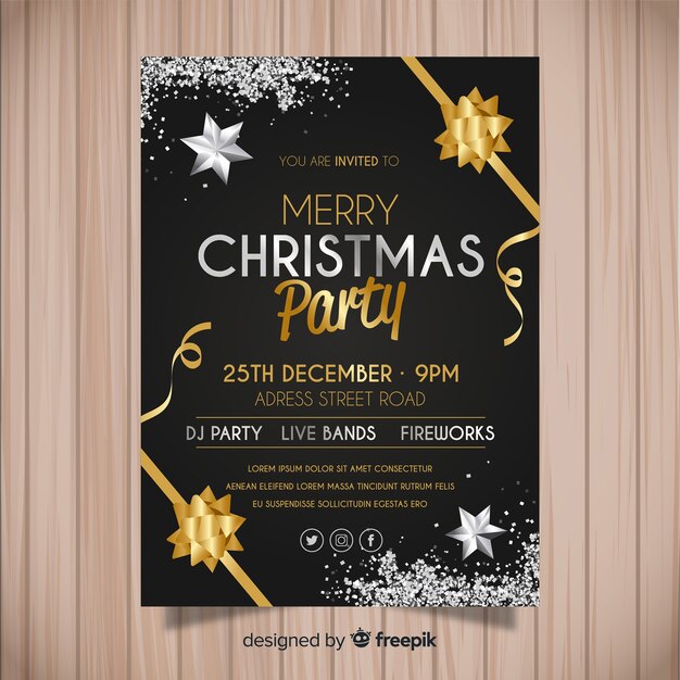 Plantilla de invitación de fiesta de navidad